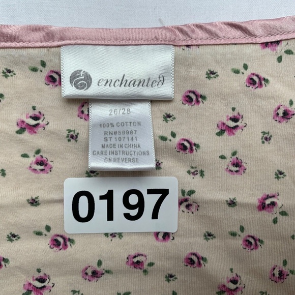 Vintage Ivory Baby Pink Floral Fairy Ditzy 100% Cotton Plus Size Top XXL 26/28 - Picture 8 of 8